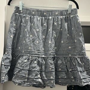 Madewell mini skirt gingham polka dot